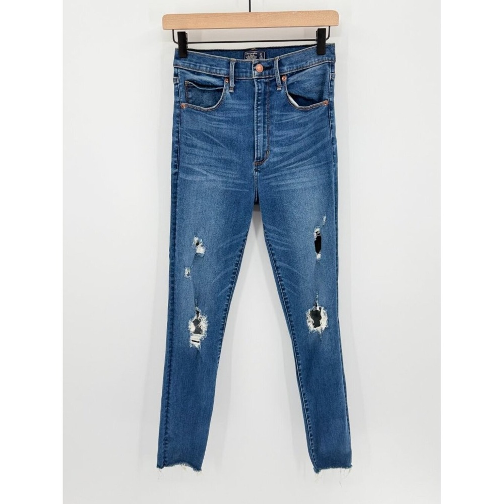 Abercrombie & Fitch Jeans 4R Ultra High‎ Rise Skinny Distressed Y2K Indie Boho